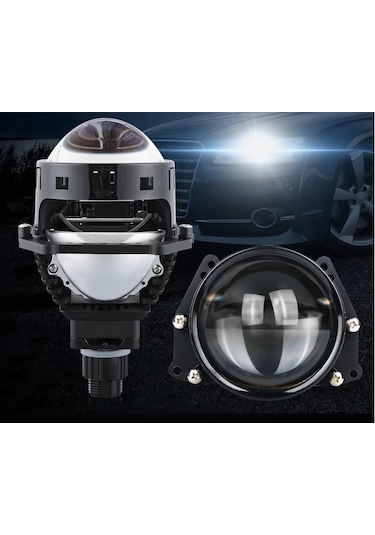 Vidalı Bi-led Far İçi Led Mercek 3 İnc Vidalı Somunlu Kısa Uzun Birlikte