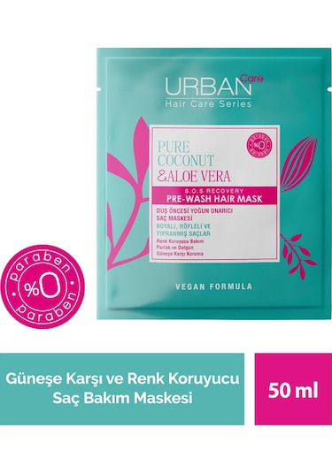 Urban Care Pure Coconut ve Aloe Vera Duş Öncesi Yoğun Onarıcı Saç Maske 50 ML