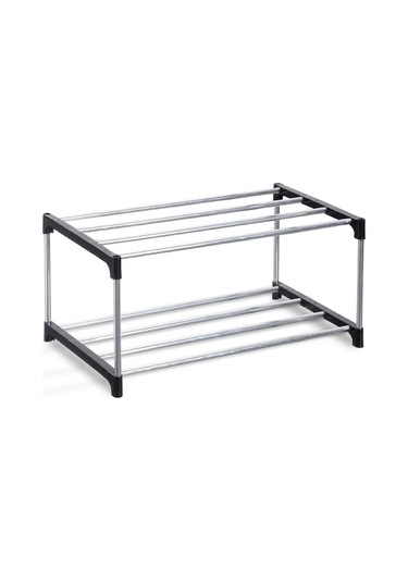 White Cube 2 Raflı Ayakkabı Sehpası 244500138 Siyah