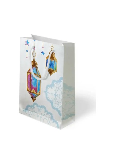Ramazan Temalı Hediyelik Karton Çanta 26x40x8 Cm İftar Ve Dağıtım İçin