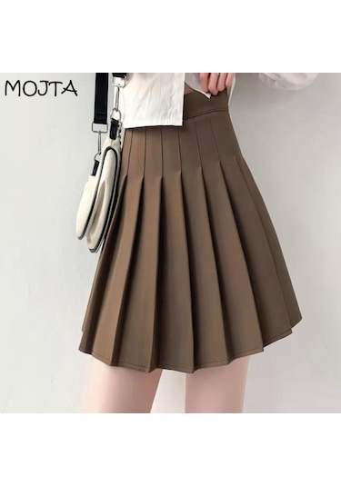 Yaz Kadın Pileli Etekler Bayan Mini Etekler Yüksek Bel Beyaz Siyah Etekler Tatlı Kız Kore Etekler Siyah