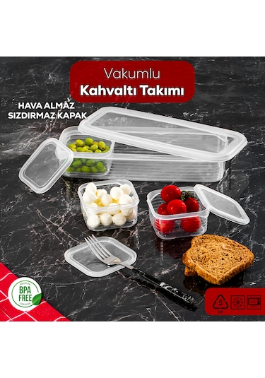 Porsima 4368 Freshlock Vakumlu Kahvaltılık Çok Amaçlı Saklama Kabı Kahvaltı Seti Şeffaf