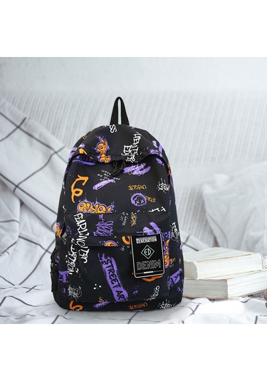 Suntek Graffiti Sırt Çantası Dizüstü Bilgisayar Günlük Siyah