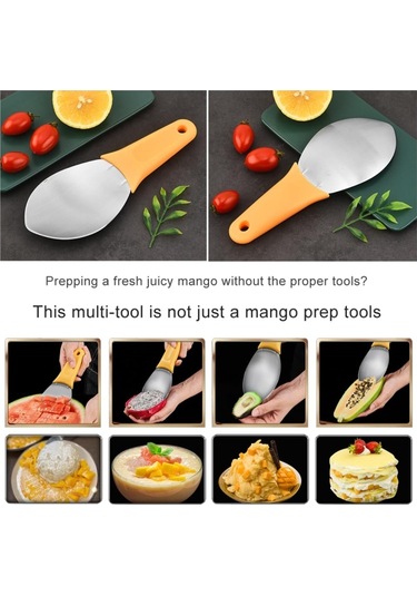 Mango Dilimleme Ve Binleme Aracı Çok Fonksiyonlu Paslanmaz Çelik Meyve Peel Ayırıcı 1 Adet , Boyut:mango Kesici Diğer