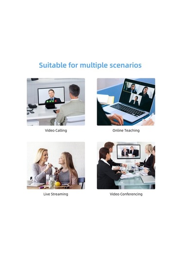 Fortunelane 500w Piksel 1080p Full Hd Webcam, 3 Renk Led Işık, Otomatik Odaklama Ve Güzellik Modu İle Bilgisayar Kamerası