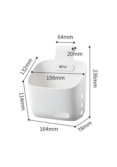 Tenfowee Abs Plastik Duvarlı Depolama Sepeti, 20x11x19 Cm, Ev Odalarında Çeşitli Kullanimlar İçin Modüler Organizatör, Beyaz Beyaz