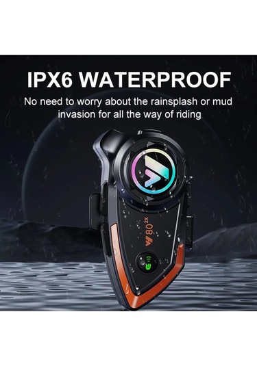 Yeni Model Y80-2x Motosiklet İntercom 2 Kişilik Bağlantı Rgb Tdrtr