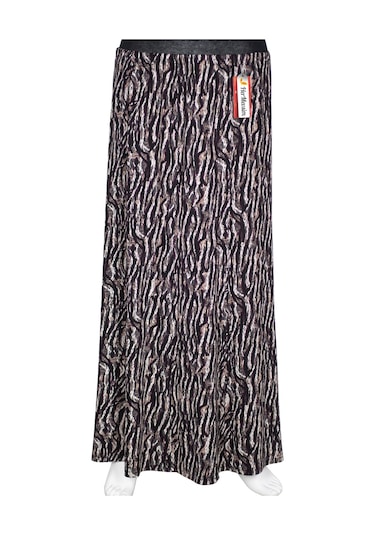 Hesna Kadın Betül 8 Parça Lastikli Astarsız Siyah Etek Desen 30 Siyah