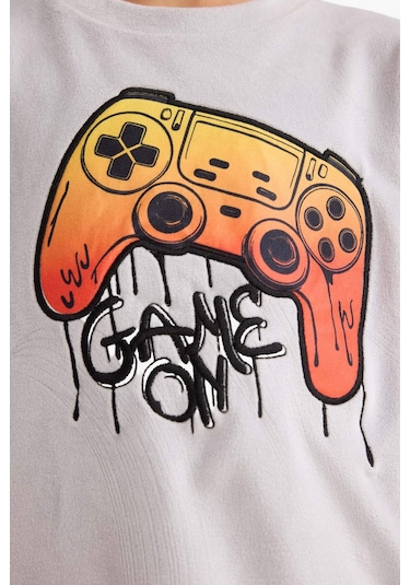 Defacto Erkek Çocuk Pijama Takımı Kadife Baskılı Uzun Kollu Üst Uzun Alt F0878a825wnar138 Antrasit-ar138