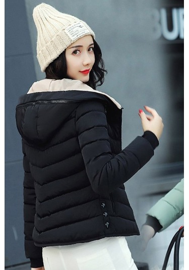 Barbora Kışlık Kapüşonlu Kadın Şişme Mont 1912siyah55 001