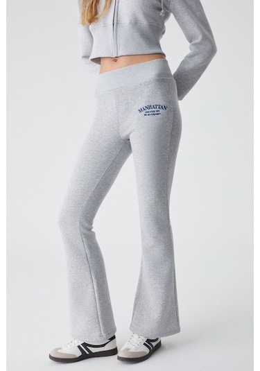 GRIMELANGE Iressen Kadın Nakış Desenli Regular Fit Grimelanj Eşofman Altı Grimelanj