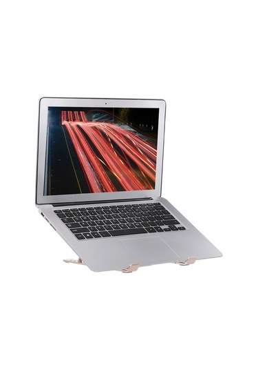 Pazly Portatif Alüminyum Alaşımlı Ergonomik Dizüstü Bilgisayar Standı, 6 Seviyeli Ayarlanabilir, Gül Altını Renk