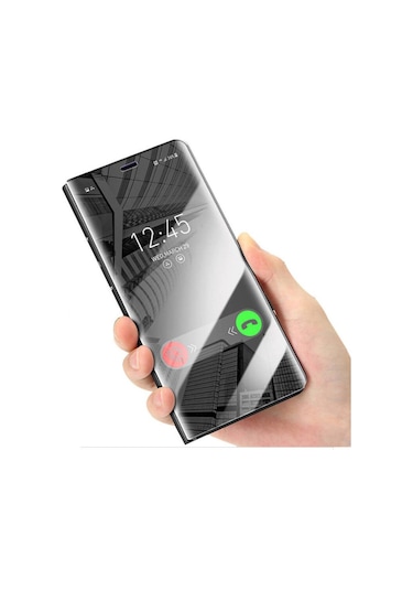 Oppo A5 2020 / A9 2020 Uyumlu Aynalı Kapaklı Lüx Kılıf Siyah