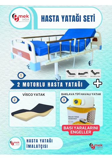 Emek Sağlık 2 Motorlu ABS Başlıklı Hasta Karyolası