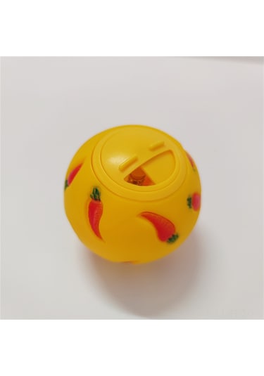 Hangfox Küçük Hayvanlar İçin Dayanıklı Pvc Yavaş Yem Leakage Topu - Tavşan Ve Gine Pig Oyuncağı Sarı