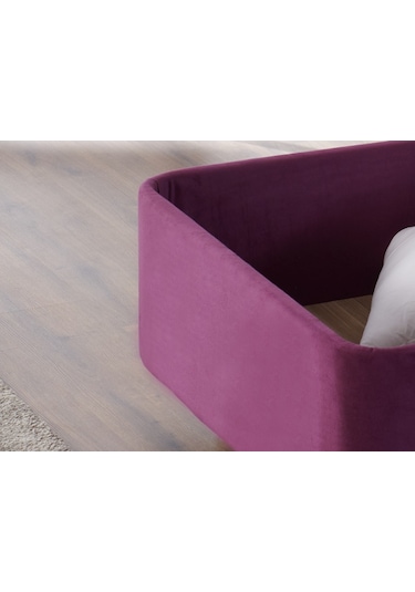 Nironyatak Niron Purple Baza - 90X190 Cm Tek Kişilik Sandıklı Mor Kumaş Baza