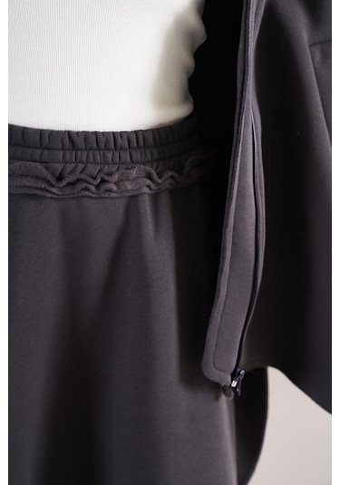 3 İplik Şardonlu Daire Etek Antrasit Antrasit