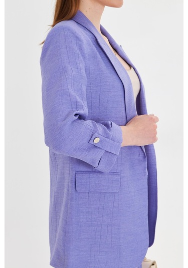 Gofre Kumaşlı Kolu Büzgülü Takım Lavanta Lavanta