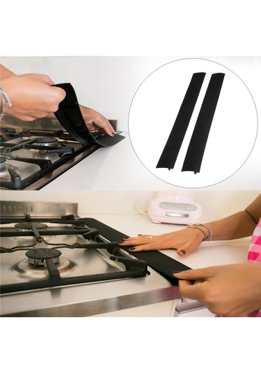 Cbtx Gaz Sobası Yarık Şerit Zehirli Toz Geçirmez Su Geçirmez Mutfak Siyah Sızdırmazlık Şeridi, Boyut: 53.5 5 1cm Siyah