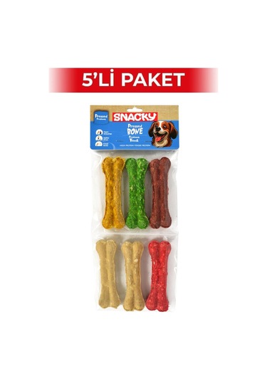 Snacky Munchy Köpek Press Kemik 11,5 Cm 6'lı 5 Paket