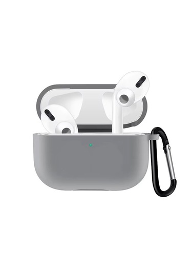 Airpods Pro 3 2025 Uyumlu Mat Silikon Kılıf 1 Kalite +kanca Gri