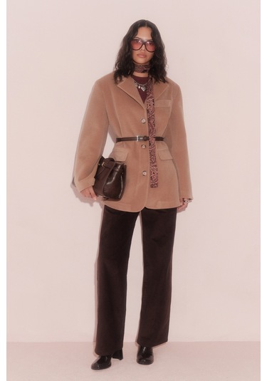 Fitilli Kadife Straıght Fit Pantolon Acı Kahve Acı Kahverengi