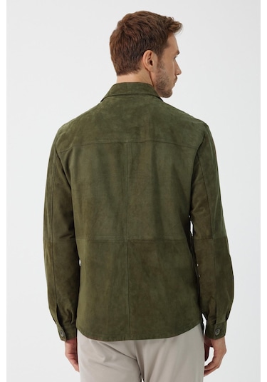 Fiorenzo Yeşil Nubuk Deri Gömlek Yeşil