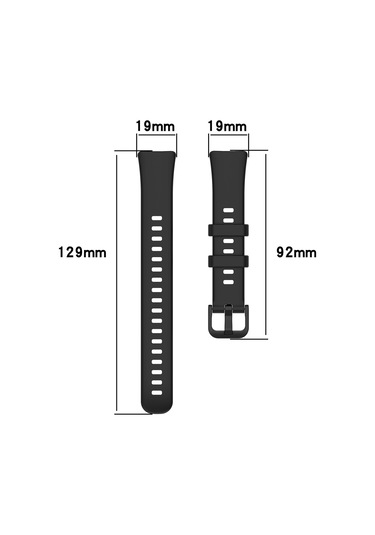 Ekılıf - Huawei Band 8 Uyumlu - Kordon Silikon Klasik Kordon - Siyah