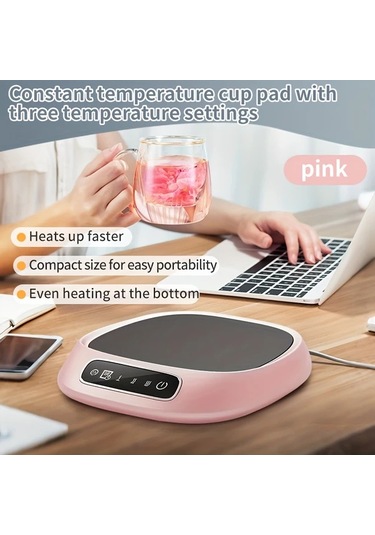 Willowhaven Pembe Mommed Akıllı Dokunmatik 3 Kademeli Usb Isıtıcılı Bardak Altlığı