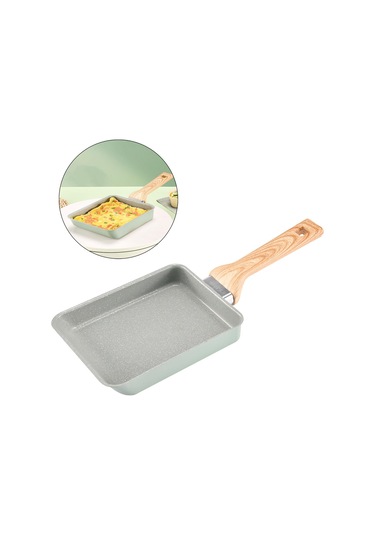 Homyl Japon Omlet Tavası Yapışmaz Tüm Soba Üstleri Yeşil