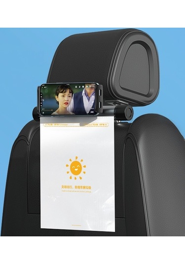 Sones Araba Depolama Çöp Torbası Braketi Araba Cep Telefonu Tablet Arka Yastık Tutucu Titanyum Grisi