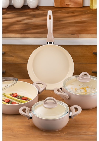 Emsan Crystal Rose 7 Parça Güveç Seti Rose