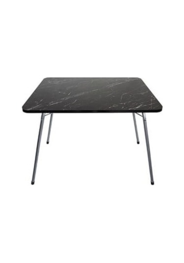Bofigo Moccastyle 60 x 80 CM Granit Desenli Katlanır Balkon Bahçe Kamp Masası Siyah