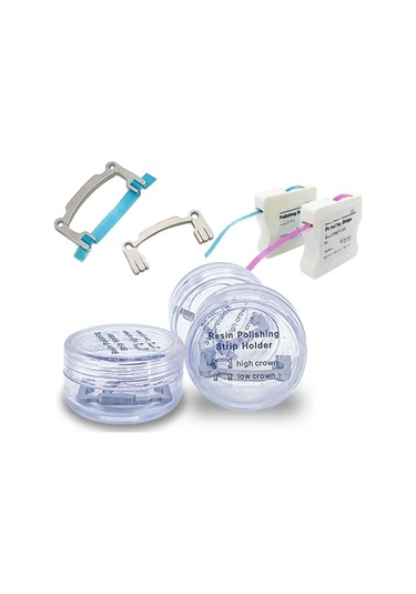 2 Adet/takım Diş Reçine Parlatma Şerit Tutucu Yüksek Taç Düşük Taç Diş Taşlama Zımpara Şekillendirme Parlatma Yardımcısı Araçları
