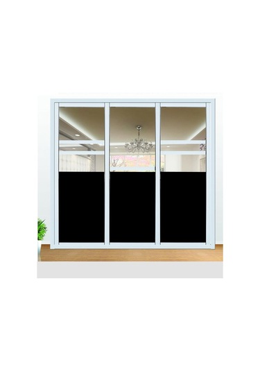 Siyah Opak Cam Filmi Gizlilik Statik Sarılmak Yapışkan Olmayan Film Vitray Vinil Film Güneş Engelleyici Pencere Etiket Dekorasyon Siyah