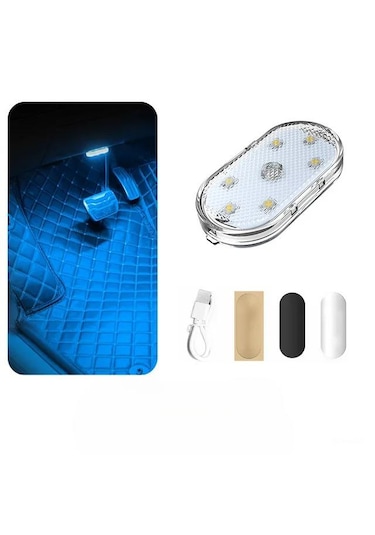 Araç Ve Dolap İçi Buz Mavsi Işık Şarjlı Dokunmatik Ledlamba Işık