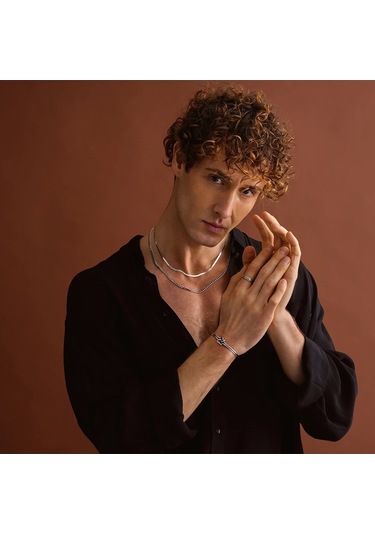 925 Ayar Gümüş Balık Sırtı Zincir Unısex Kolye Gümüş