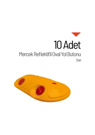 10'lu Mercek Reflektifli Oval Yol Butonu Seti-3694