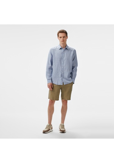 Nautica Erkek Mavi Classic Fit Çizgili Gömlek Çizgili W55434t Mavi