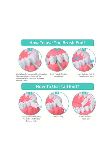 Elmpaly Mentollu Diş İpi Fırçası 400 Adet Mavi 200 Yeşil 200 Diş Arası Fırçası Mini Yumuşak Kauçuk Diş Temizleme Fırçası