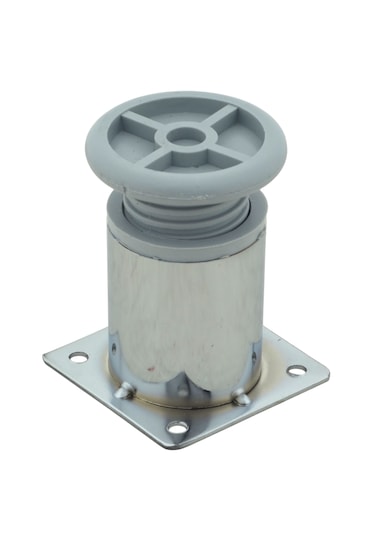 Ludıa Metal Ayarlanabilir 4 Adet Mobilya Ayağı Metal Tablalı 6cm Gri