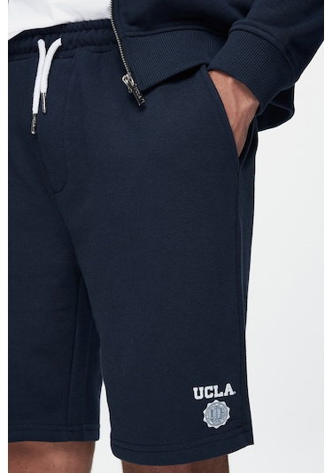 Ucla Randy Lacivert Baskılı Baskılı Standard Fit Erkek Örme Şort Lacivert