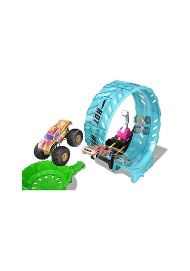 Hot Wheels Monster Trucks Karanlıkta Parlayan Çemberde Yarış Seti HBN02