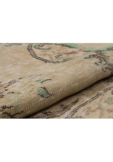 Eskitme Naturel Vintage Şık Bej El Dokumalı Halı 161 X 240