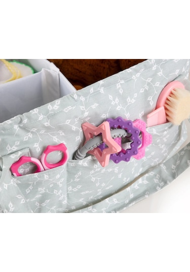 Babyjem - Katlamalı Çanta Anne&Bebek Organizer Yeşil Çiçek
