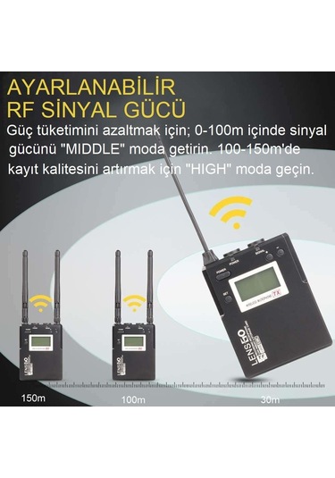 Lensgo Lwm 338C Kablosuz İkili Yaka Mikrofonu Seti