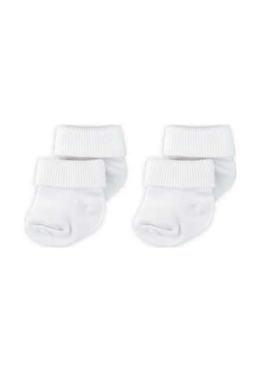 Novibaby 2'li Bambu Bebek Çorap I Snow White I 0 6 Ay I Beyaz Yenidoğan Bebek Çorabı Çok Renkli