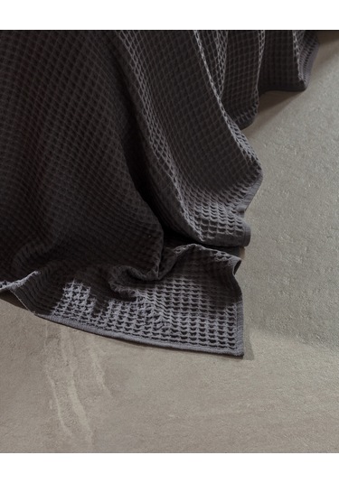 Madame Coco Avril Pamuklu Çift Kişilik Pamuklu Ecocell Lüks Pike - Antrasit Gri