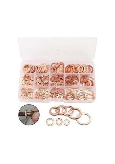 Novahub Bakır Kırma Pul Conta Seti Düz Ringa Conta Çeşitleri Kiti 280pcs - Güzel Tasarım