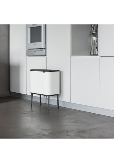 Bo Çöp Kovası Dokunmatik, Ayaklı, 36lt - Beyaz Beyaz